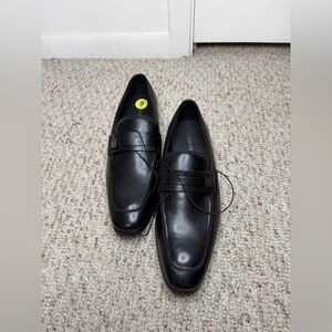 Calvin Klein Black Leather Slip-On Loafers - Men size 9 new